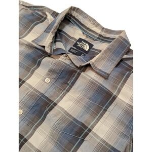The North Face Plaid Button Up Shirt Men XL Short Sleeve Outdoor‎